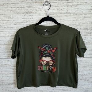 Merry MaMa Christmas Dri Fit Crop Top | SIZE S